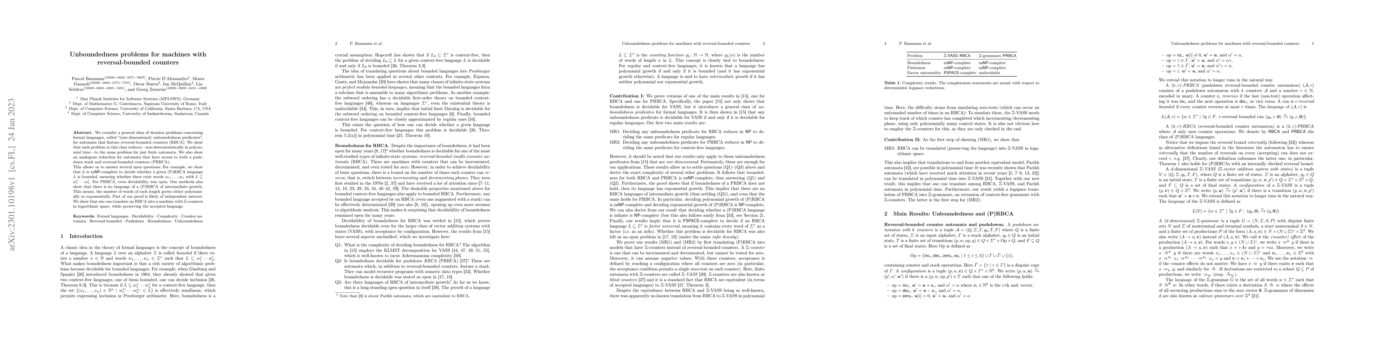 Thumbnail for Unboundedness problems for machines with reversal-bounded counters