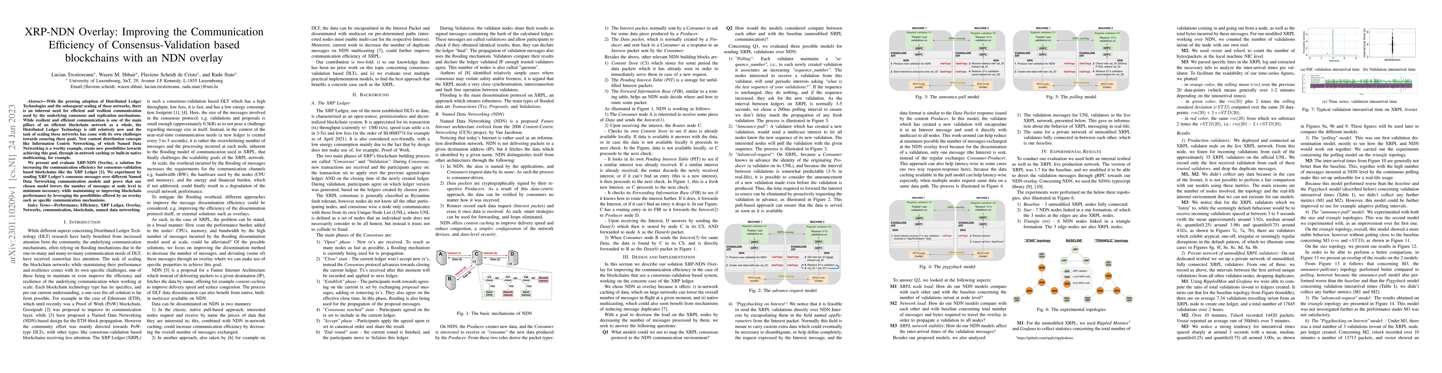 Thumbnail for XRP-NDN Overlay: Improving the Communication Efficiency of
  Consensus-Validation based Blockchains with an NDN Overlay