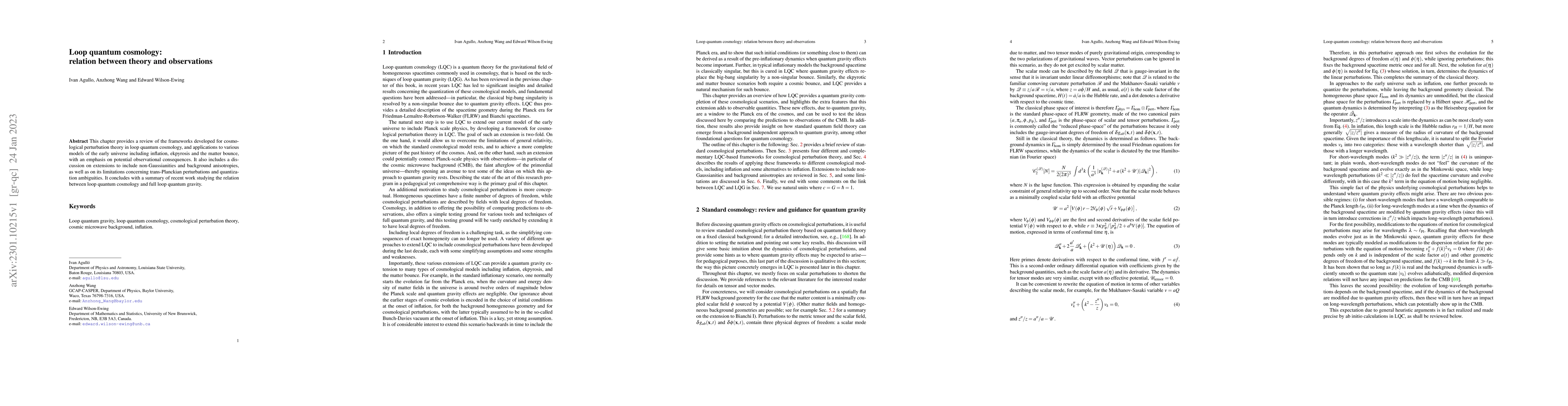 Thumbnail for Loop quantum cosmology: relation between theory and observations