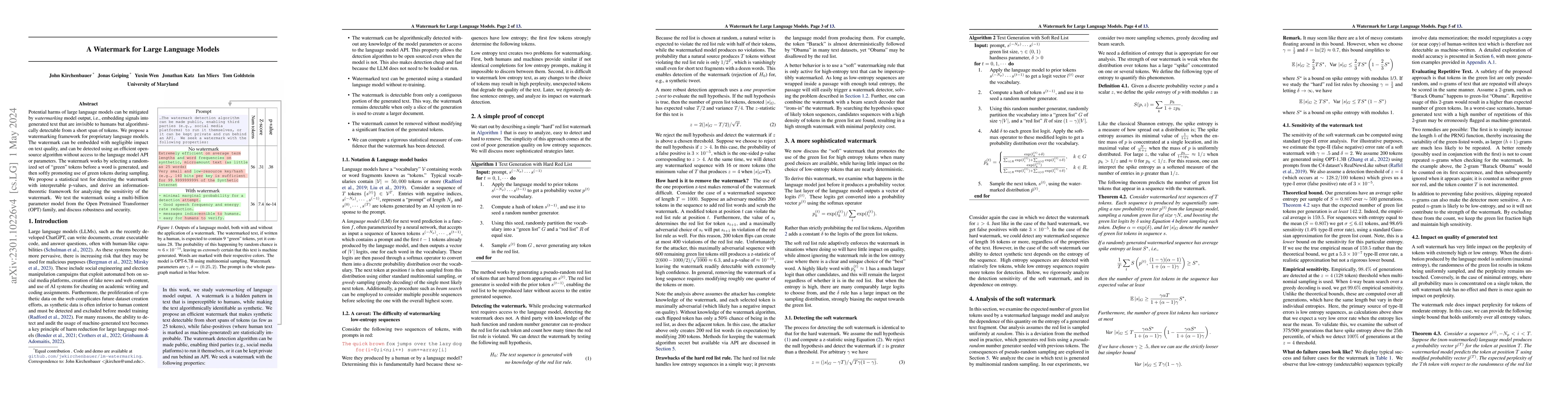 Thumbnail for A Watermark for Large Language Models