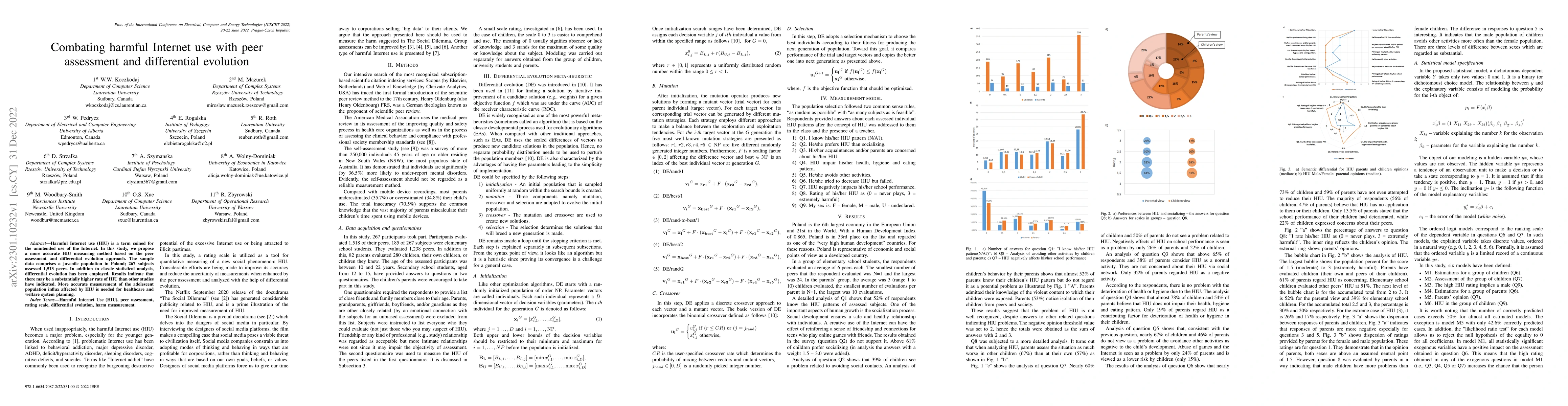 Thumbnail for Combating harmful Internet use with peer assessment and differential
  evolution