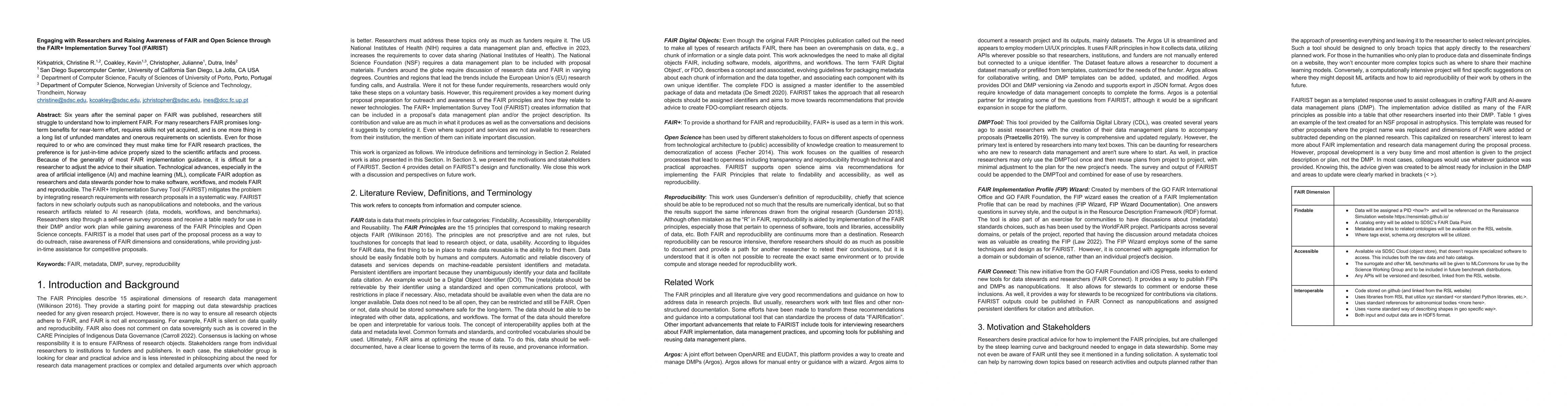 Thumbnail for Engaging with Researchers and Raising Awareness of FAIR and Open Science
  through the FAIR+ Implementation Survey Tool (FAIRIST)