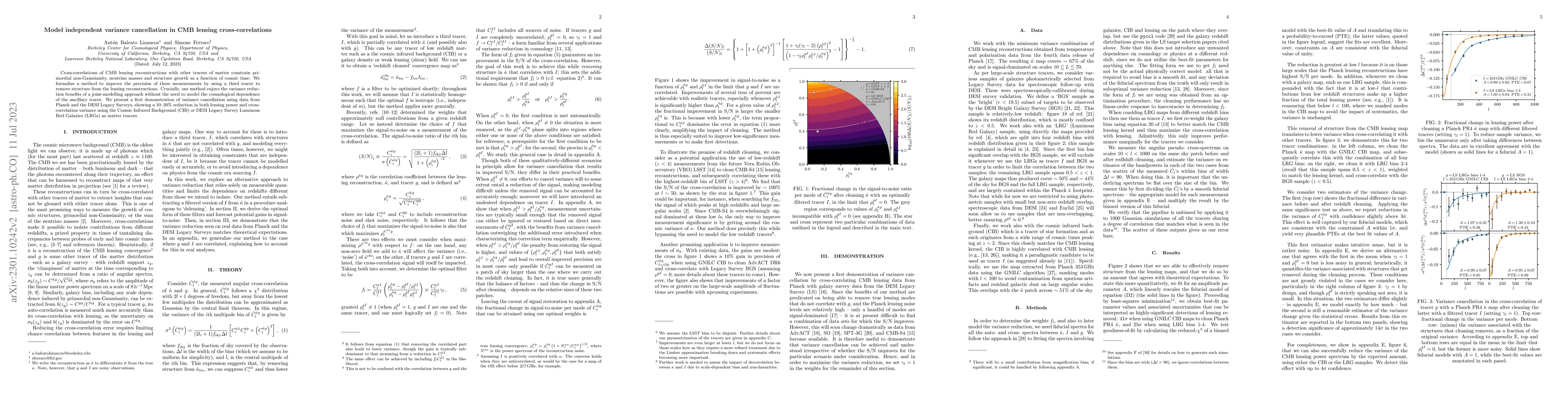 Thumbnail for Model independent variance cancellation in CMB lensing
  cross-correlations