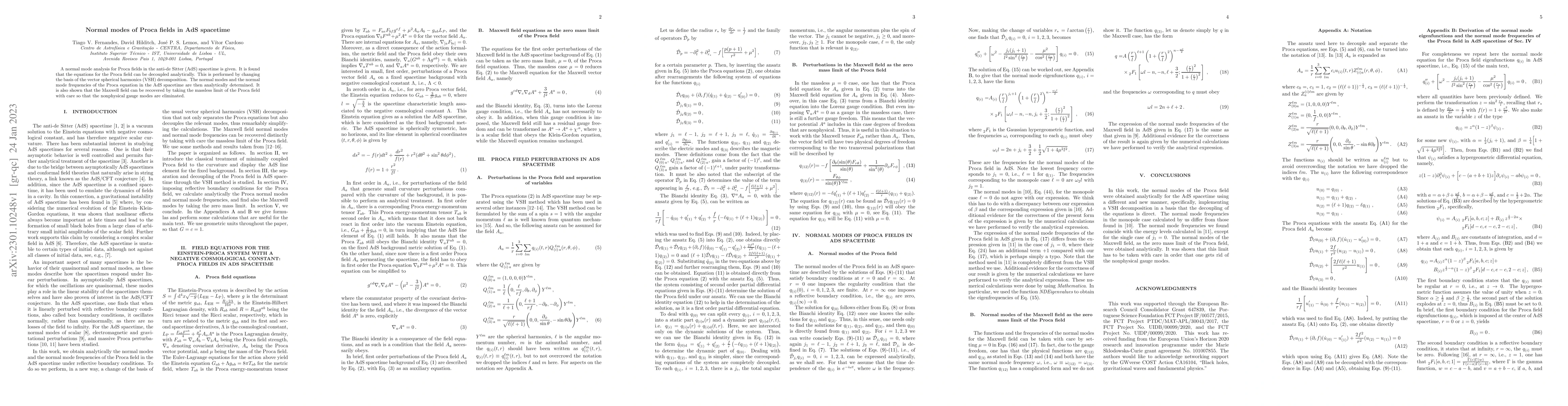 Thumbnail for Normal modes of Proca fields in AdS spacetime