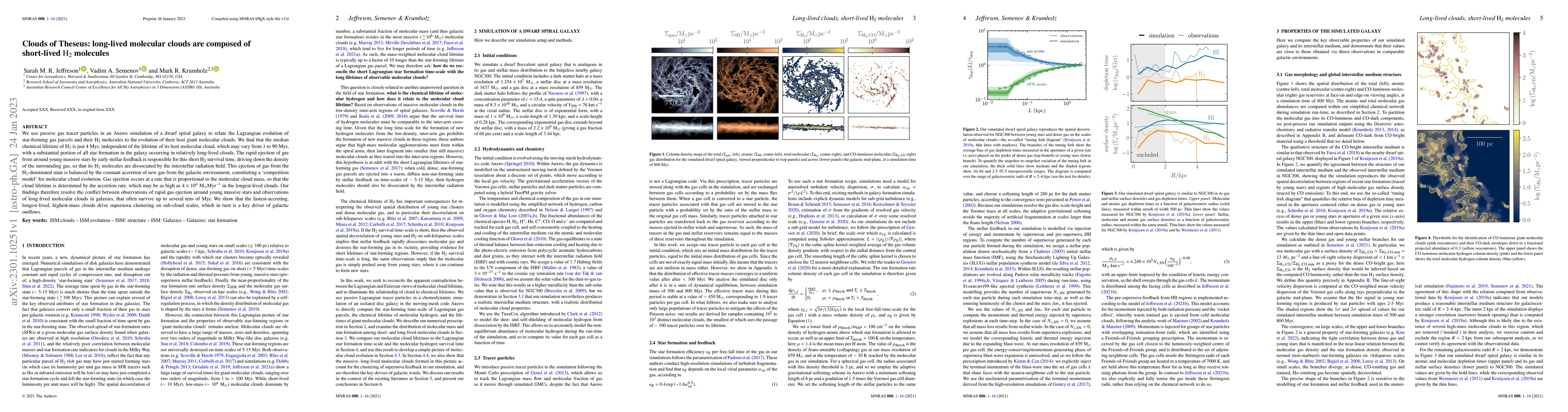 Thumbnail for Clouds of Theseus: long-lived molecular clouds are composed of
  short-lived H2 molecules