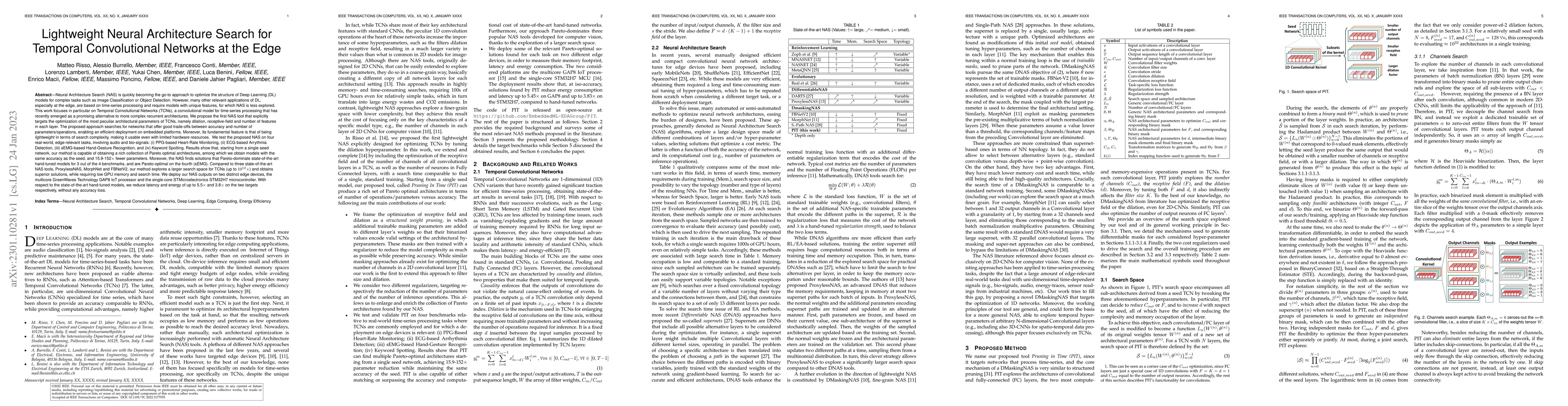 Thumbnail for Lightweight Neural Architecture Search for Temporal Convolutional
  Networks at the Edge