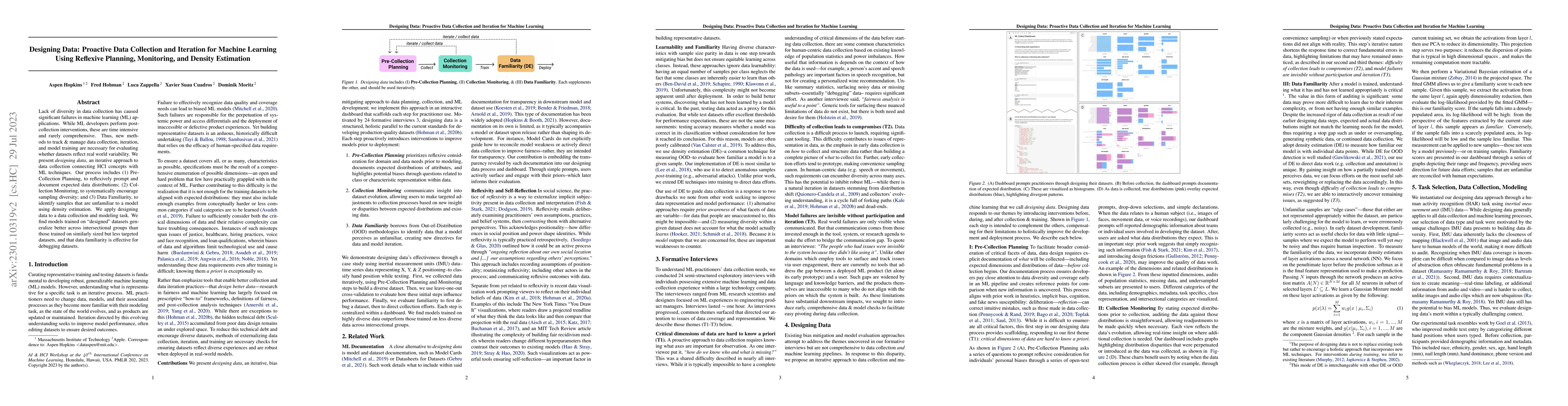 Thumbnail for Designing Data: Proactive Data Collection and Iteration for Machine
  Learning