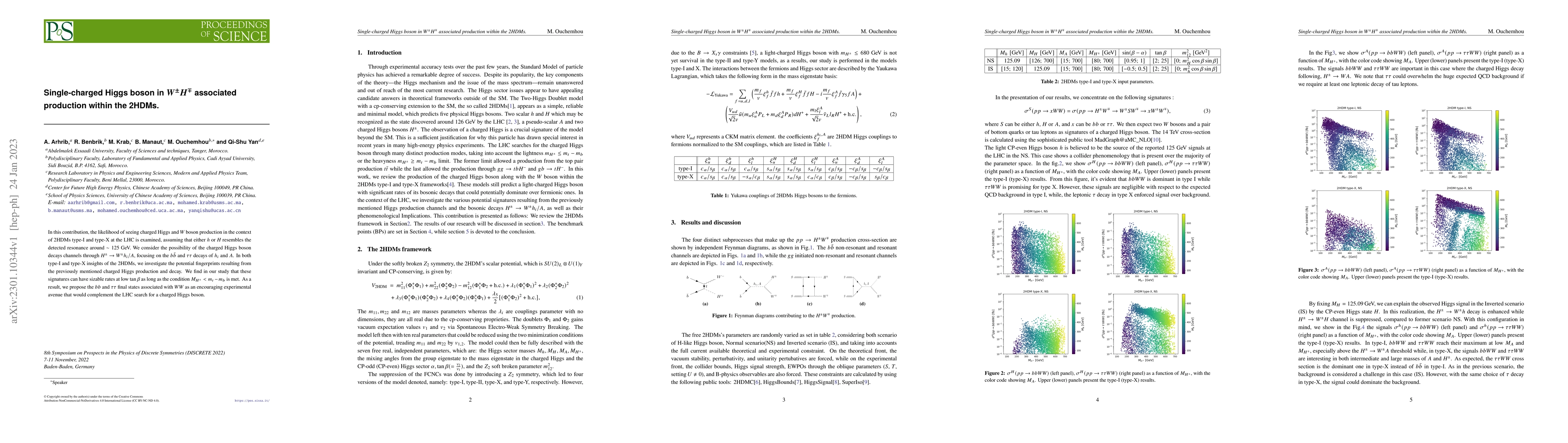 Thumbnail for Single-charged Higgs boson in $W^\pm H^\mp$ associated production within
  the 2HDMs