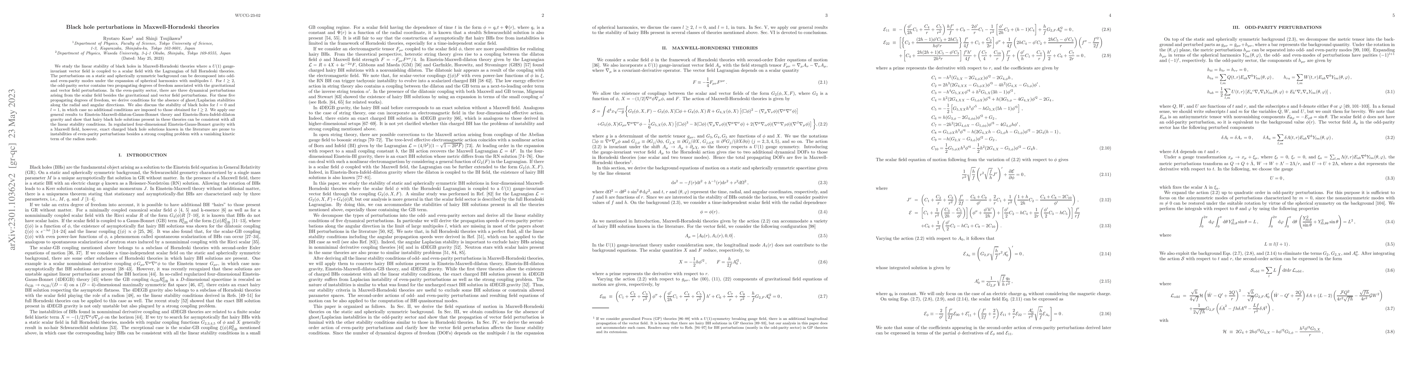 Thumbnail for Black hole perturbations in Maxwell-Horndeski theories
