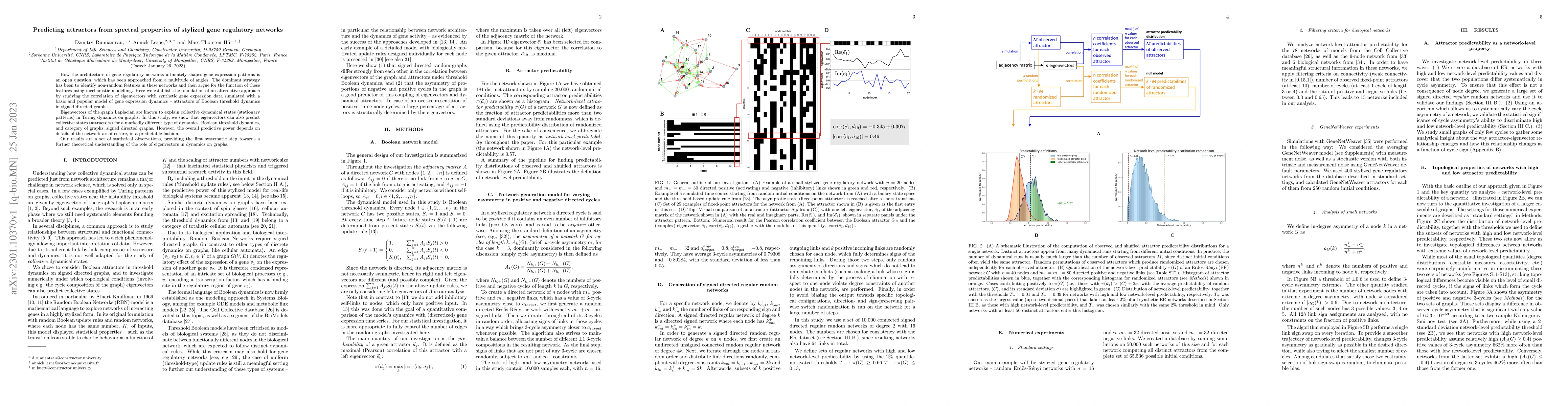 Thumbnail for Predicting attractors from spectral properties of stylized gene
  regulatory networks