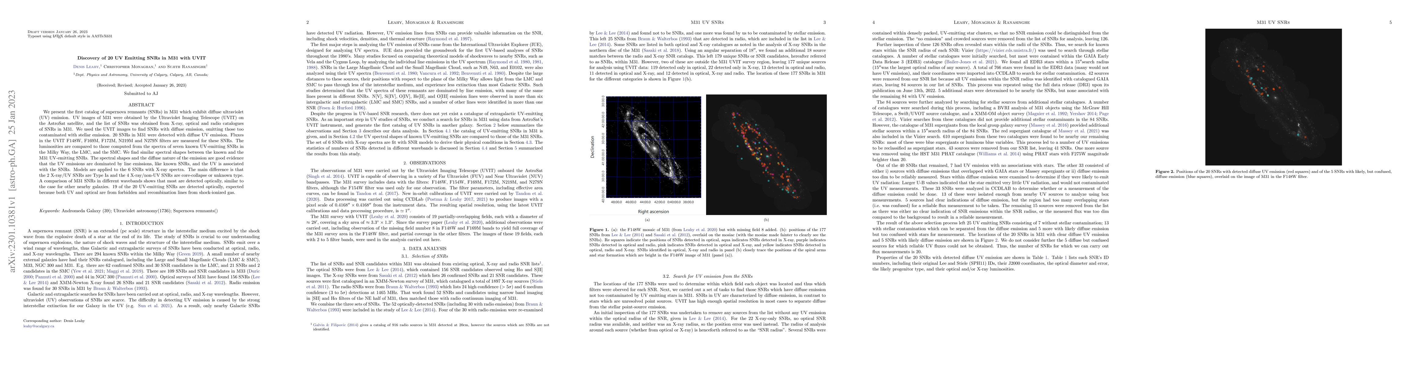 Thumbnail for Discovery of 20 UV Emitting SNRs in M31 with UVIT