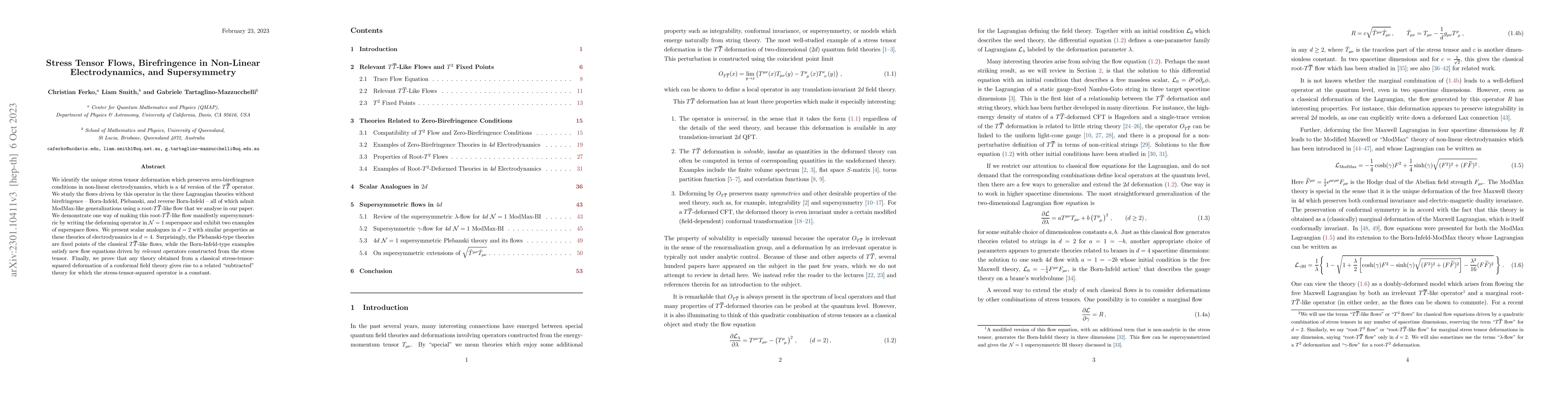 Thumbnail for Stress Tensor Flows, Birefringence in Non-Linear Electrodynamics, and
  Supersymmetry