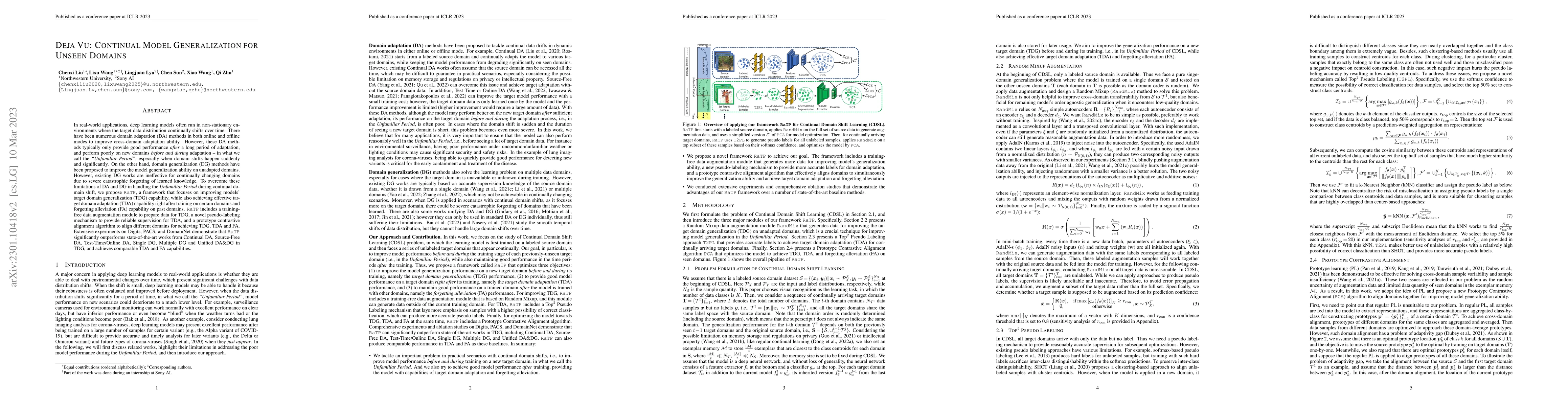 Thumbnail for DEJA VU: Continual Model Generalization For Unseen Domains