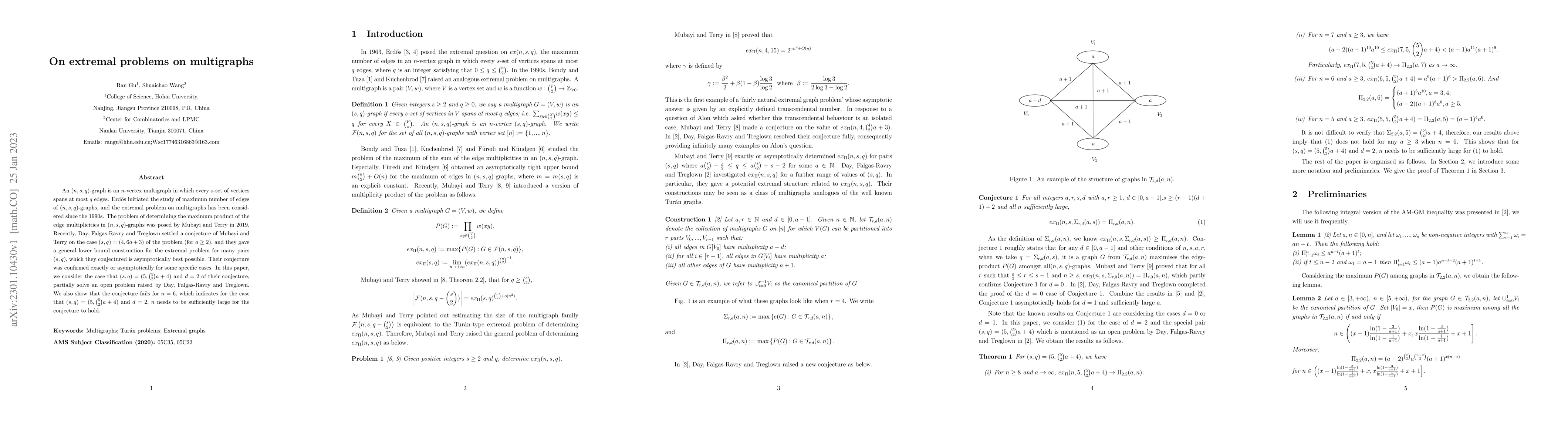 Thumbnail for On extremal problems on multigraphs