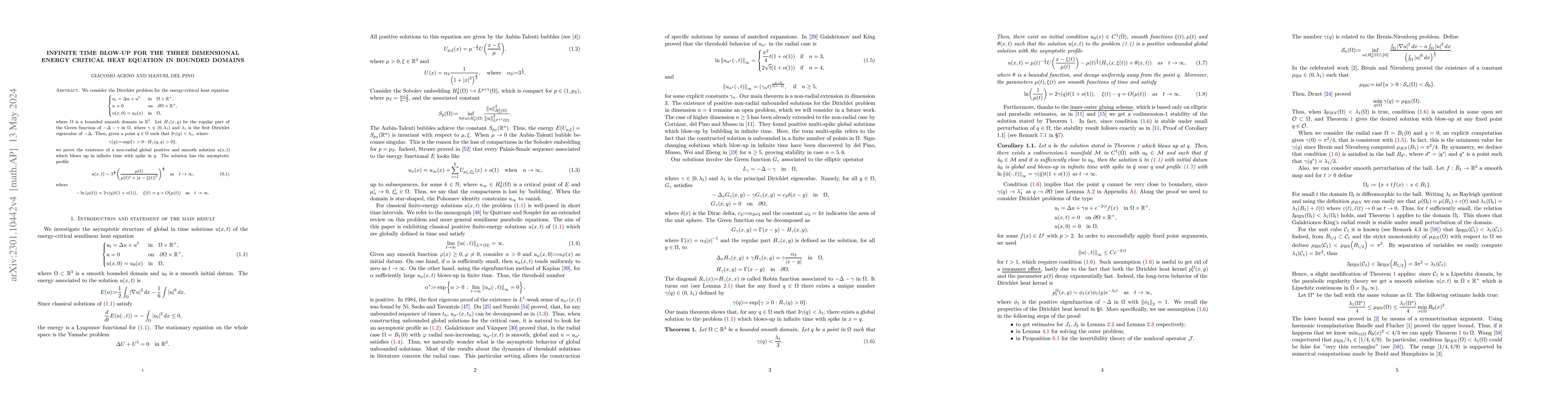 Thumbnail for Infinite time blow-up for the three dimensional energy critical heat
  equation in bounded domains