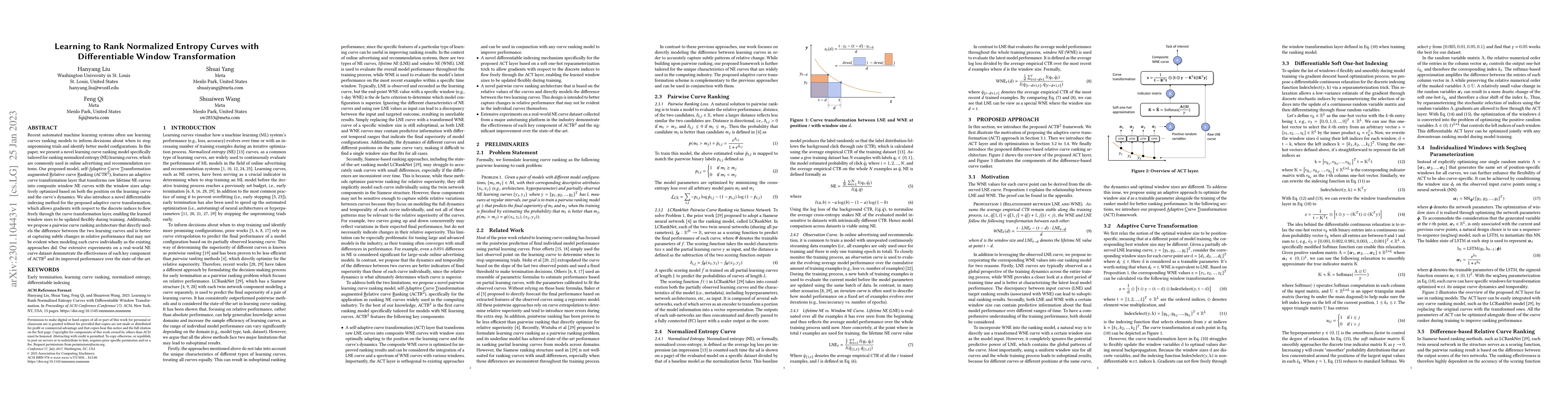 Thumbnail for Learning to Rank Normalized Entropy Curves with Differentiable Window
  Transformation