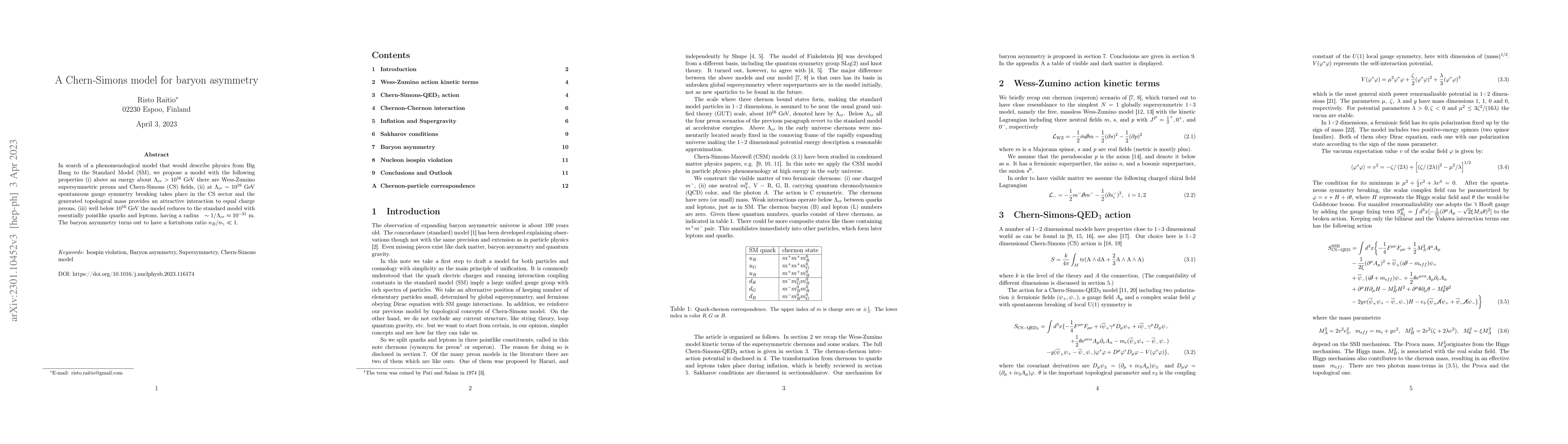 Thumbnail for A Chern-Simons model for baryon asymmetry
