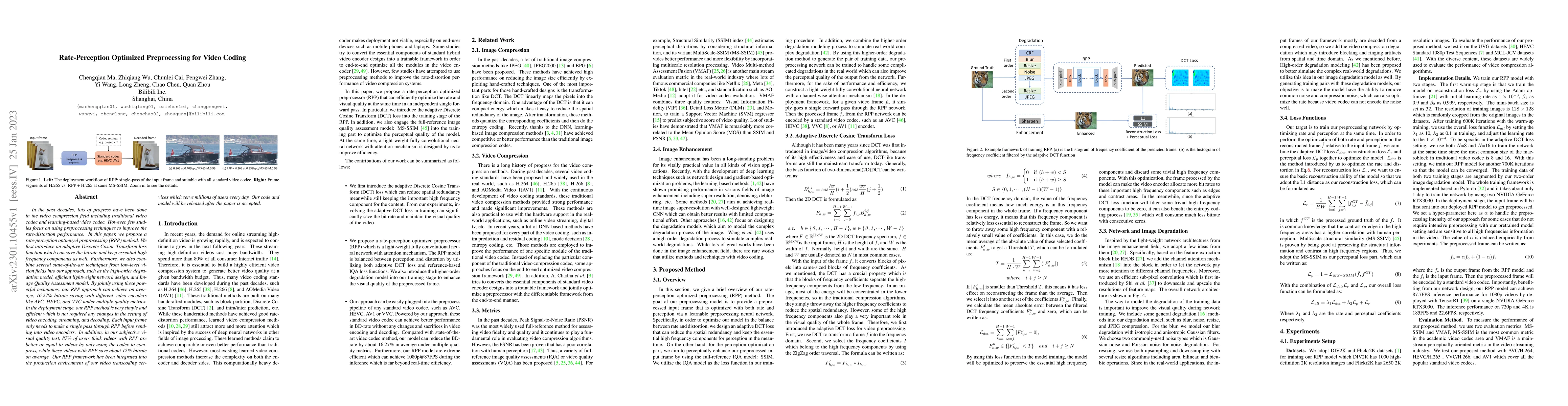 Thumbnail for Rate-Perception Optimized Preprocessing for Video Coding