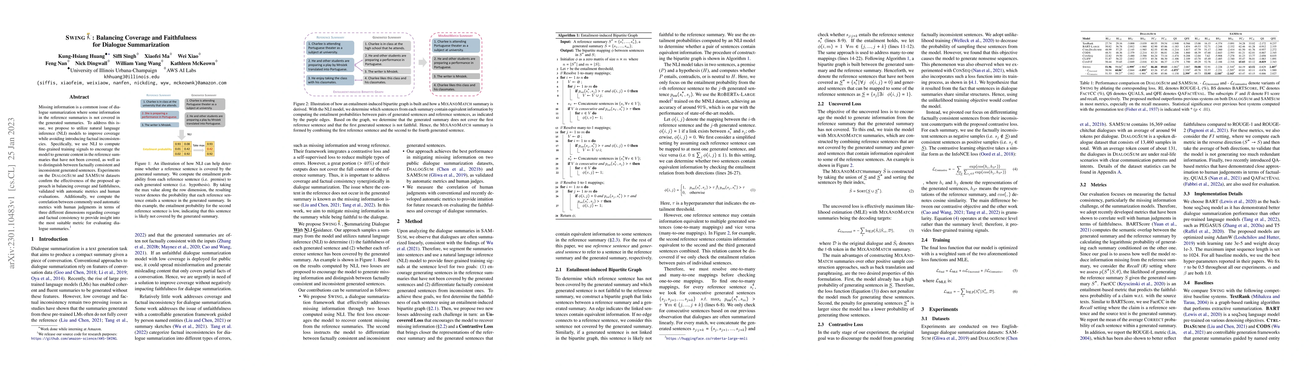 Thumbnail for SWING: Balancing Coverage and Faithfulness for Dialogue Summarization