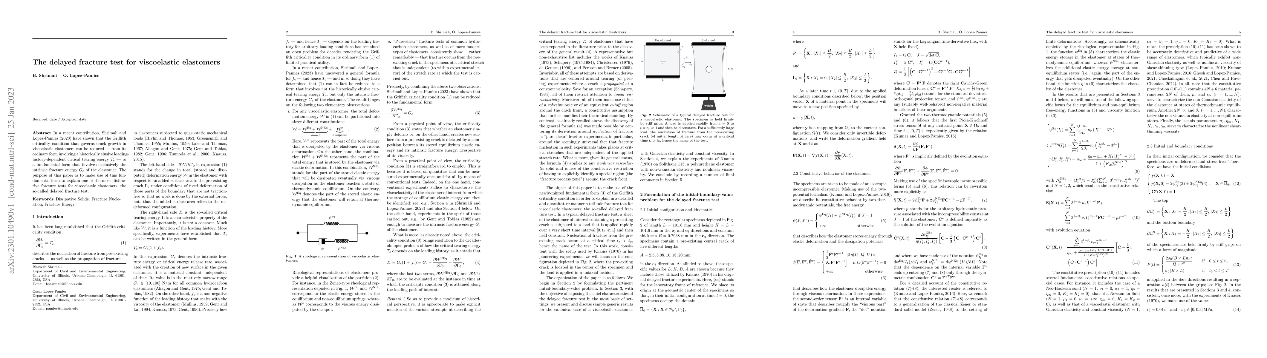 Thumbnail for The delayed fracture test for viscoelastic elastomers