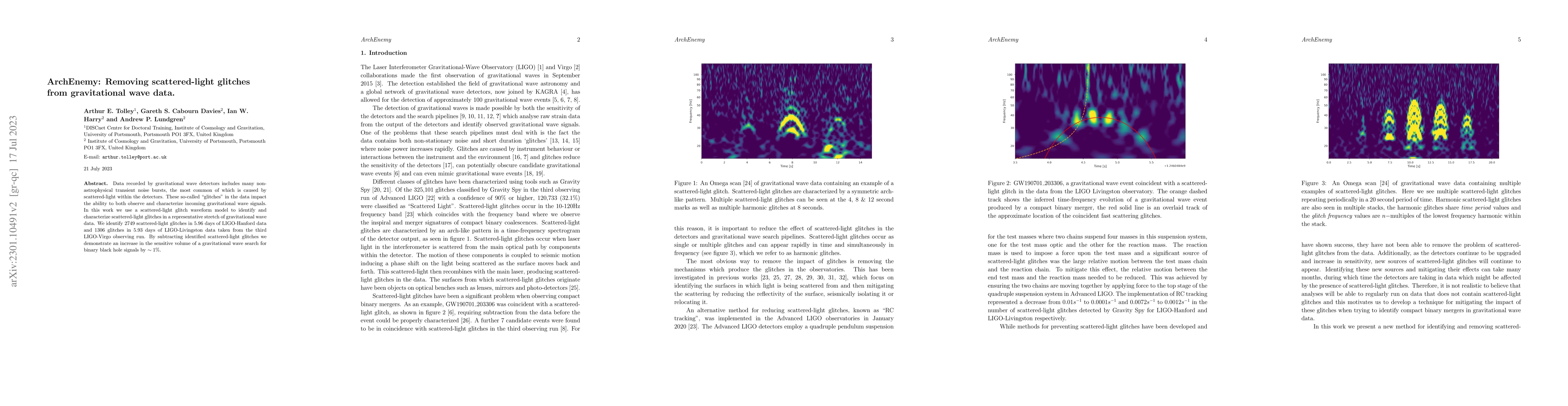 Thumbnail for ArchEnemy: Removing scattered-light glitches from gravitational wave
  data
