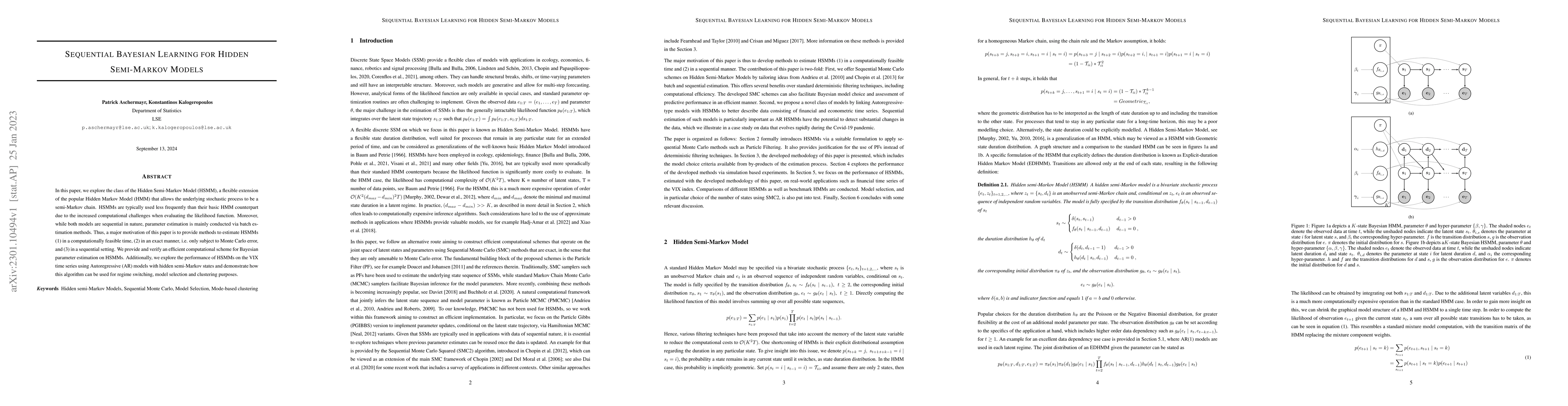 Thumbnail for Sequential Bayesian Learning for Hidden Semi-Markov Models