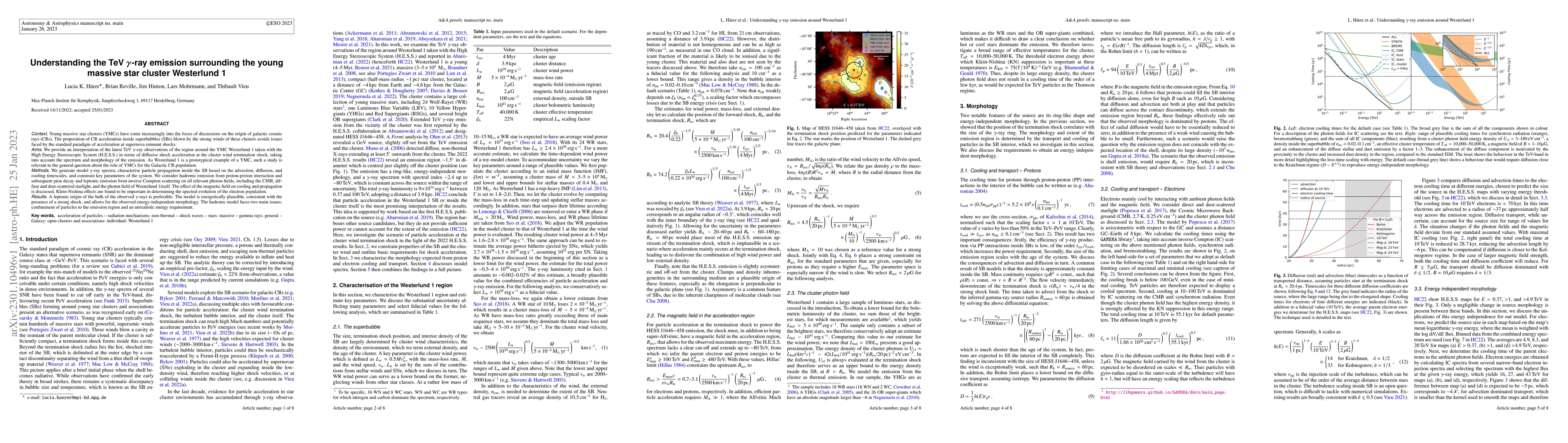 Thumbnail for Understanding the TeV $\gamma$-ray emission surrounding the young
  massive star cluster Westerlund 1