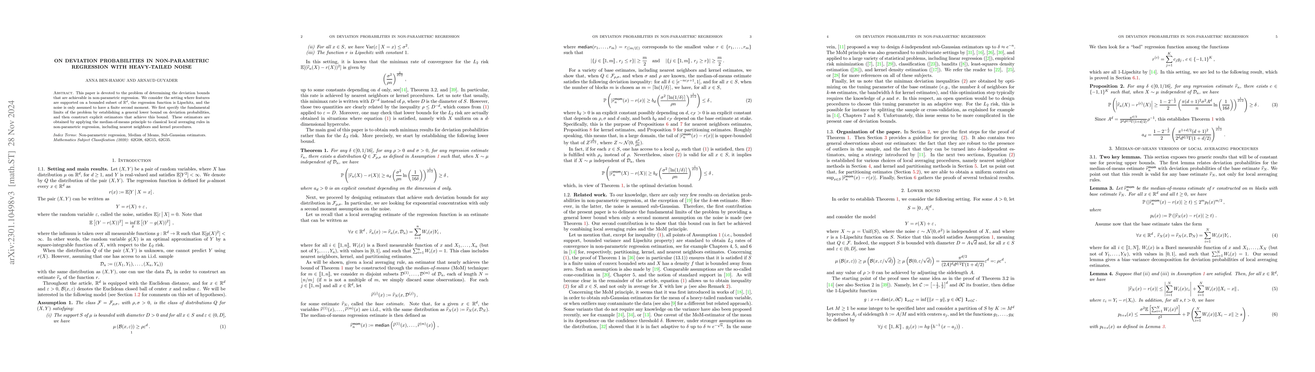 Thumbnail for On deviation probabilities in non-parametric regression