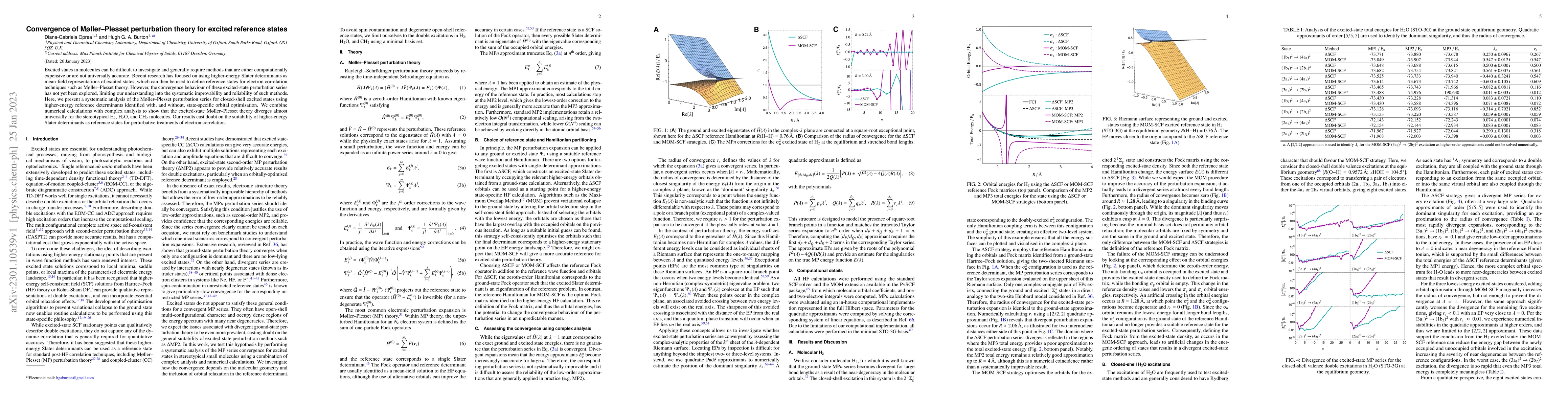 Thumbnail for Convergence of M{\o}ller-Plesset perturbation theory for excited
  reference states