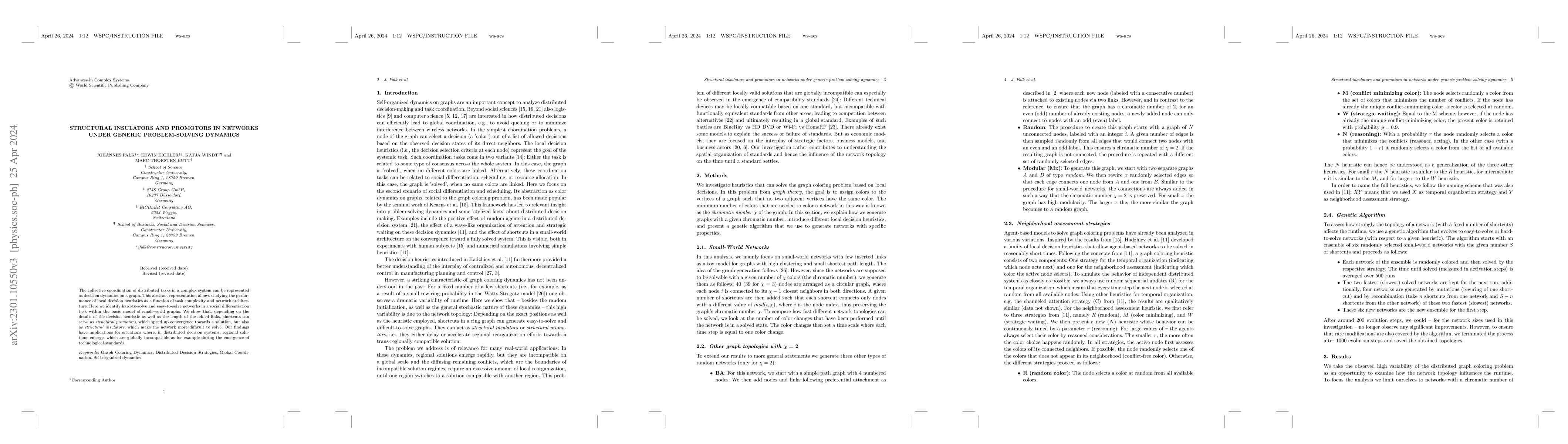 Thumbnail for Structural insulators and promotors in networks under generic
  problem-solving dynamics