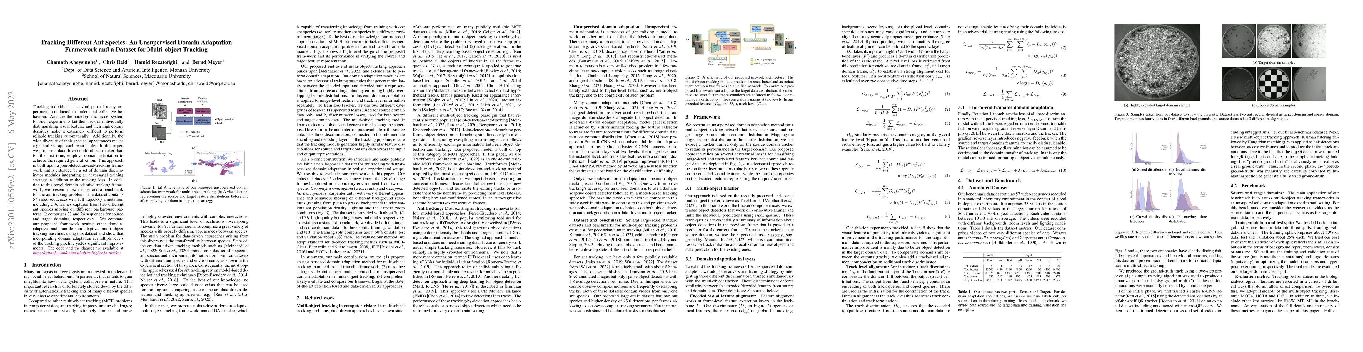 Thumbnail for Tracking Different Ant Species: An Unsupervised Domain Adaptation
  Framework and a Dataset for Multi-object Tracking