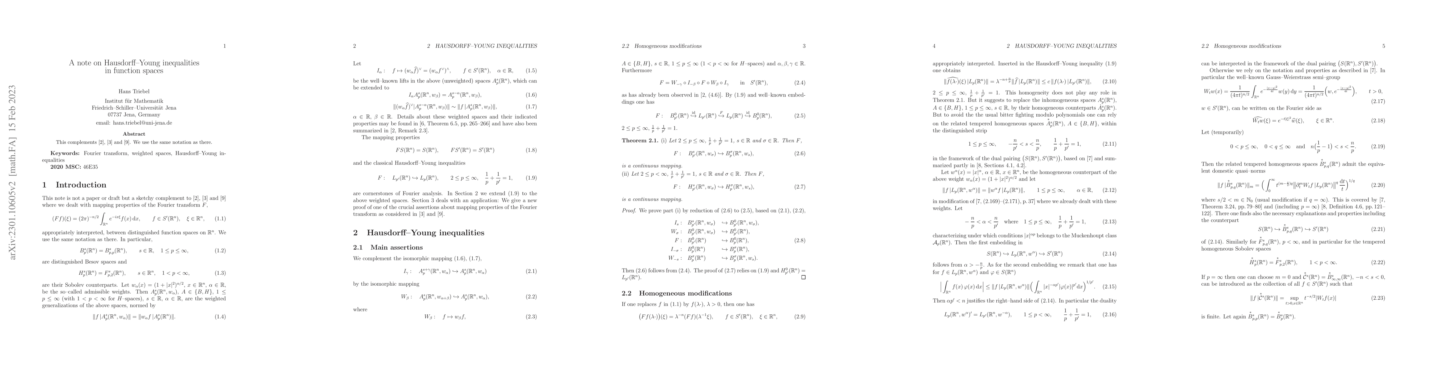 Thumbnail for A note on Hausdorff-Young inequalities in function spaces