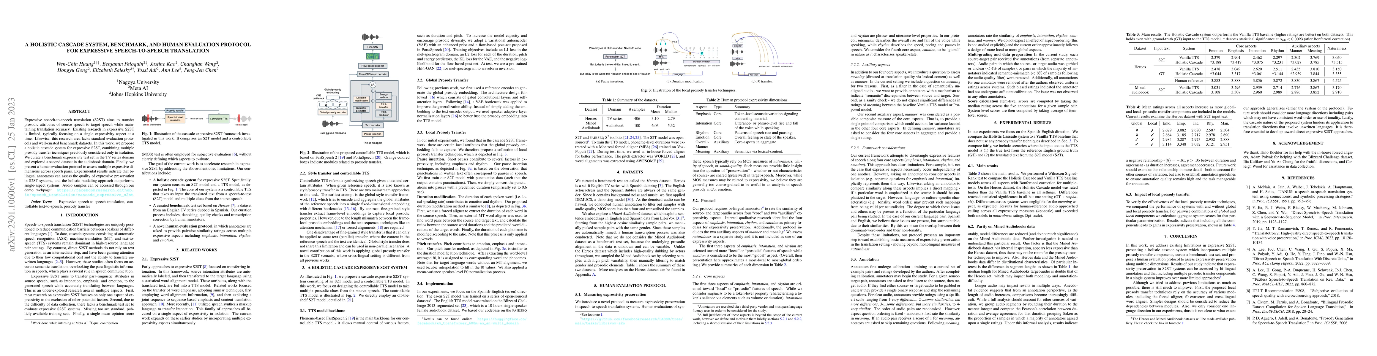 Thumbnail for A Holistic Cascade System, benchmark, and Human Evaluation Protocol for
  Expressive Speech-to-Speech Translation