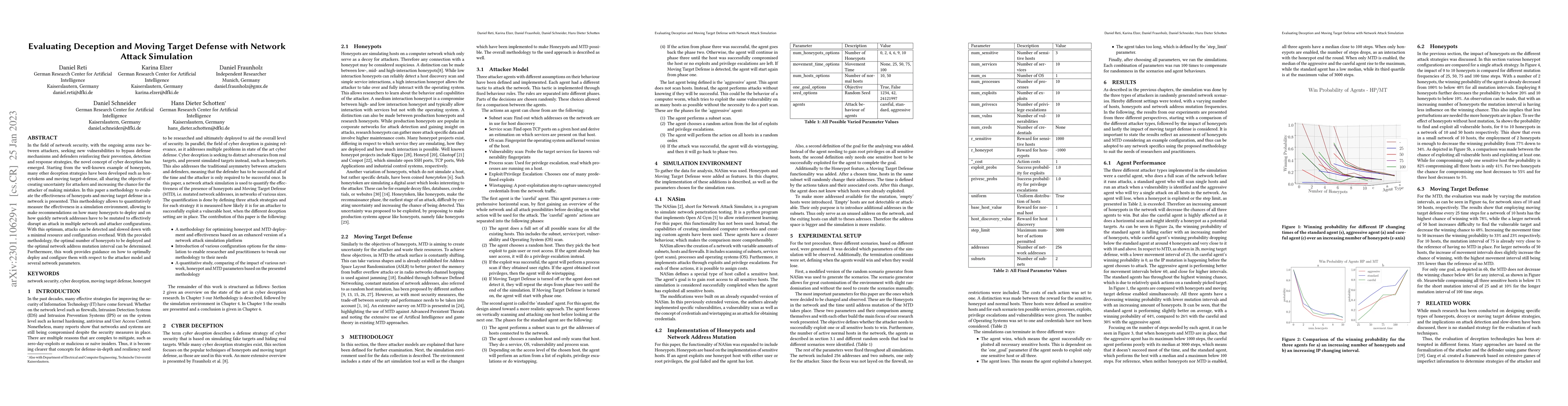 Thumbnail for Evaluating Deception and Moving Target Defense with Network Attack
  Simulation
