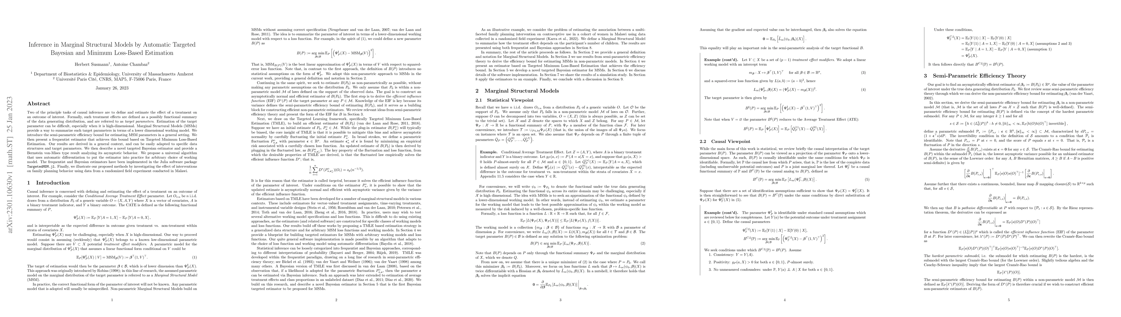Thumbnail for Inference in Marginal Structural Models by Automatic Targeted Bayesian
  and Minimum Loss-Based Estimation