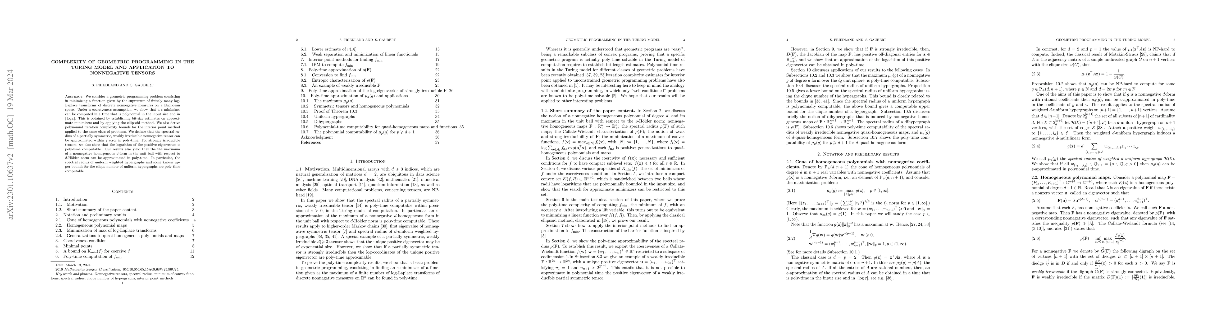 Thumbnail for Complexity of Geometric programming in the Turing model and application
  to nonnegative tensors