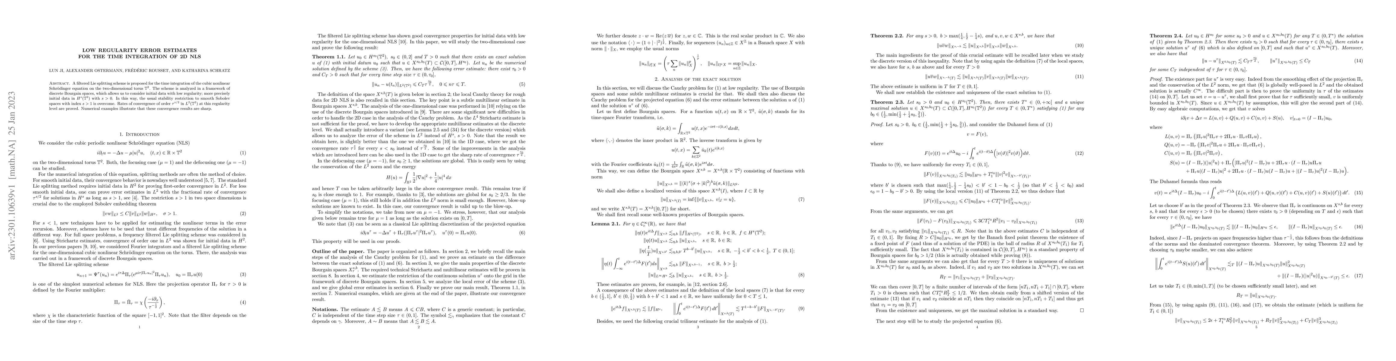 Thumbnail for Low regularity error estimates for the time integration of 2D NLS