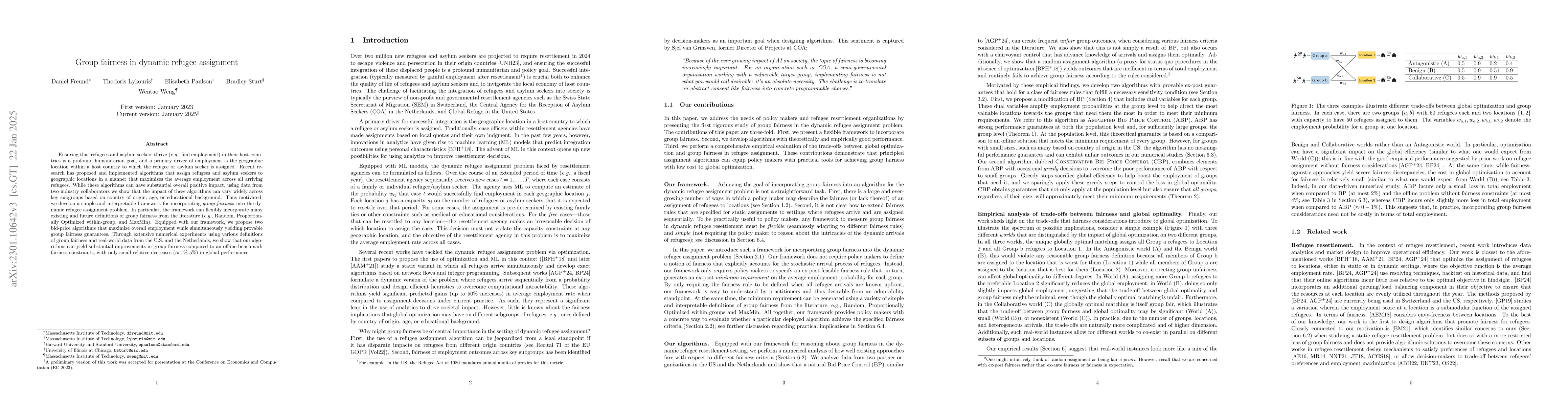 Thumbnail for Group fairness in dynamic refugee assignment