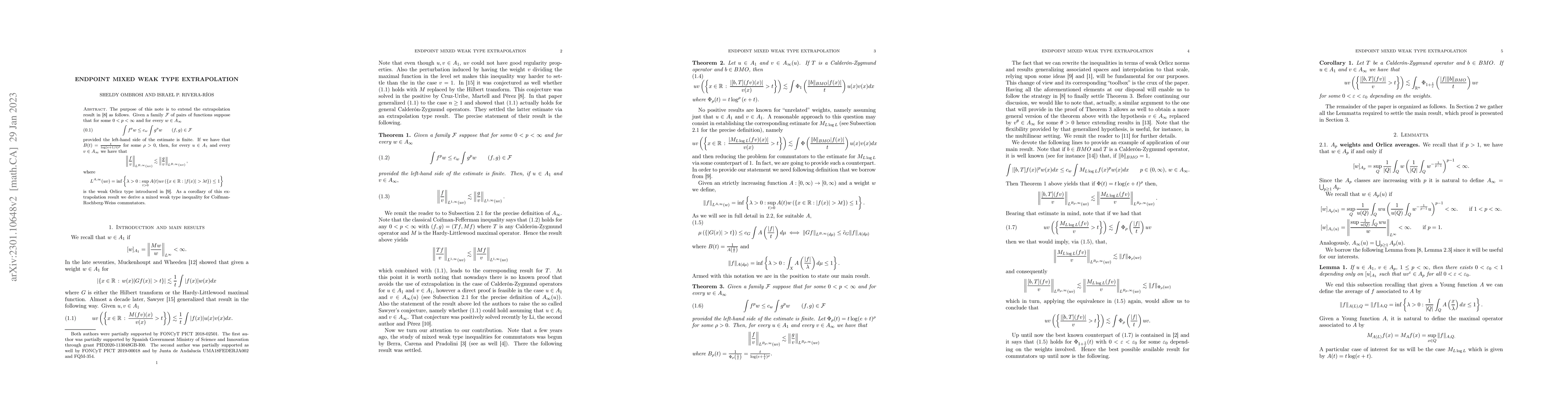 Thumbnail for Endpoint mixed weak type extrapolation