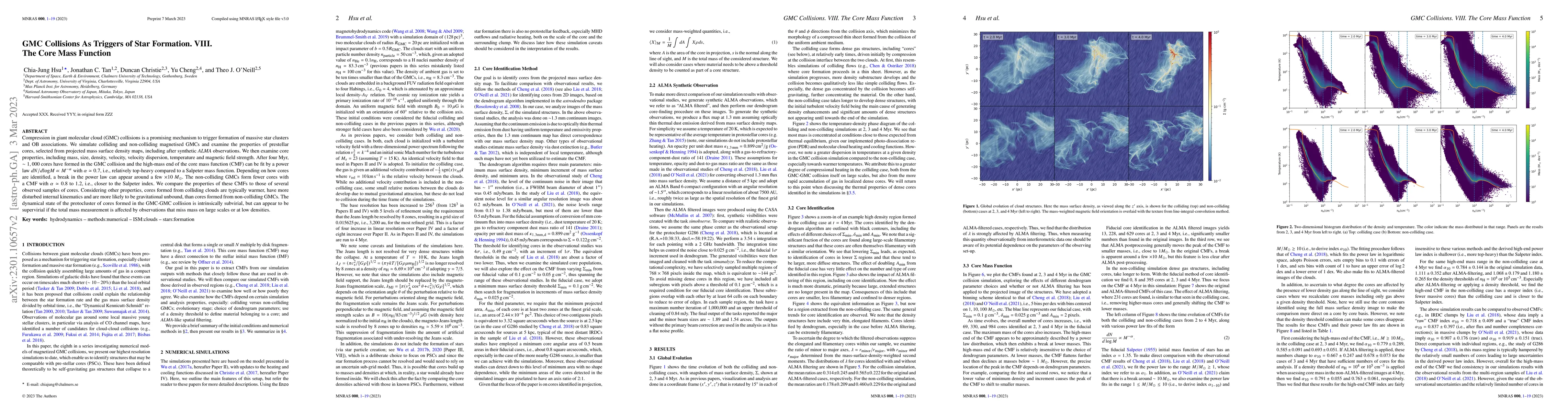 Thumbnail for GMC Collisions As Triggers of Star Formation. VIII. The Core Mass
  Function