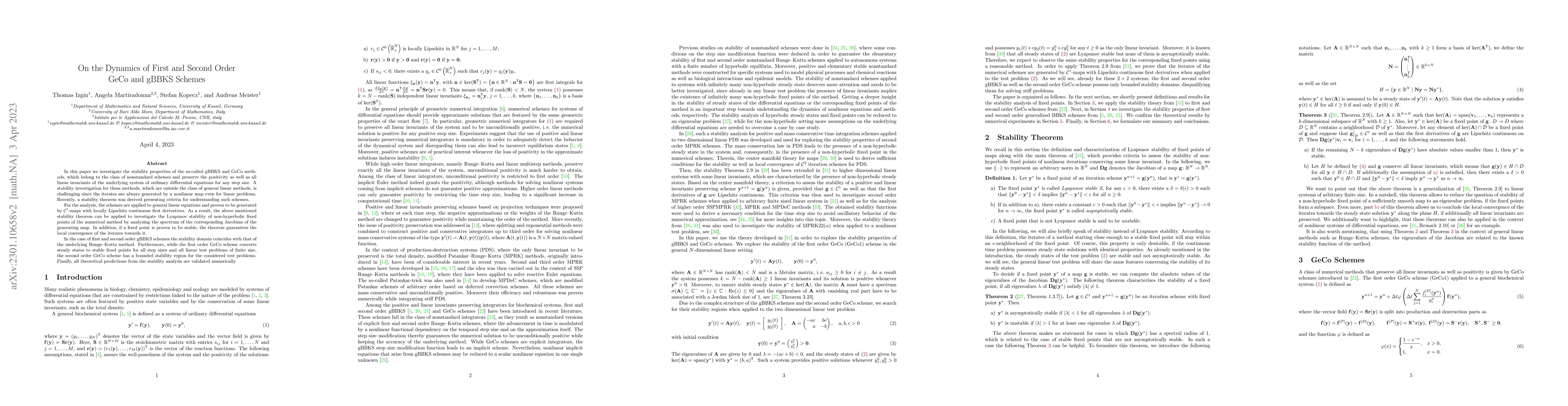 Thumbnail for On the Dynamics of First and Second Order GeCo and gBBKS Schemes