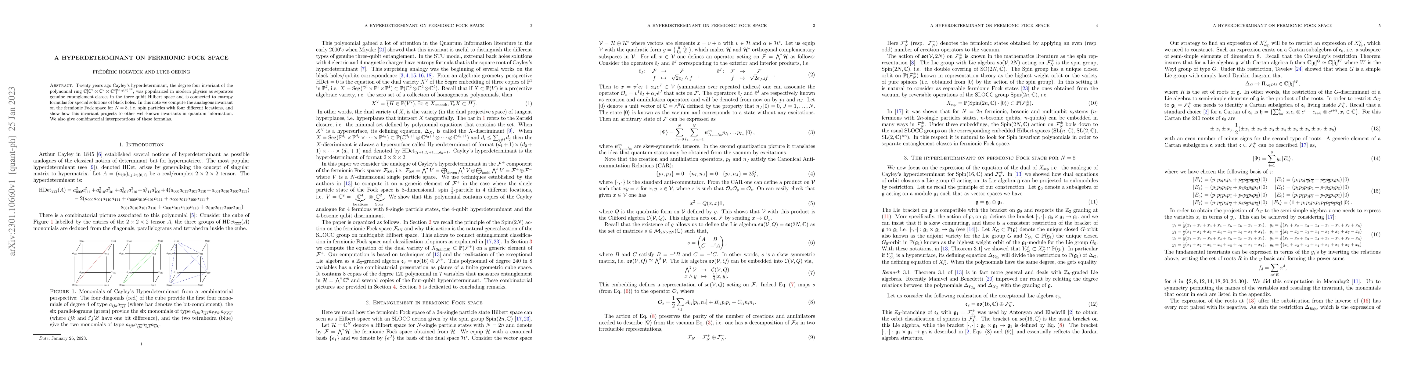 Thumbnail for A hyperdeterminant on Fermionic Fock Space