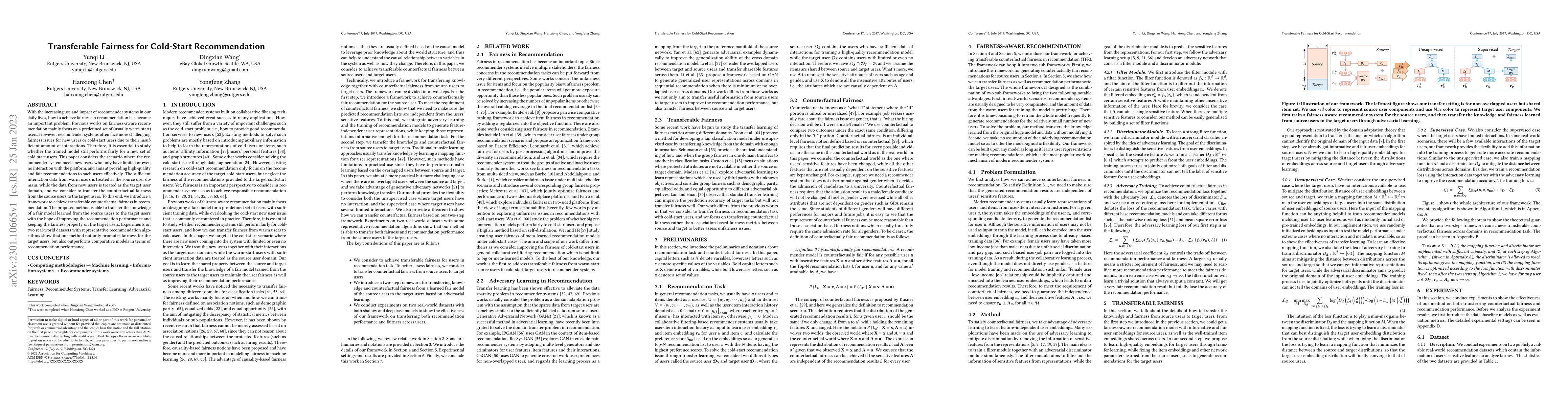 Thumbnail for Transferable Fairness for Cold-Start Recommendation