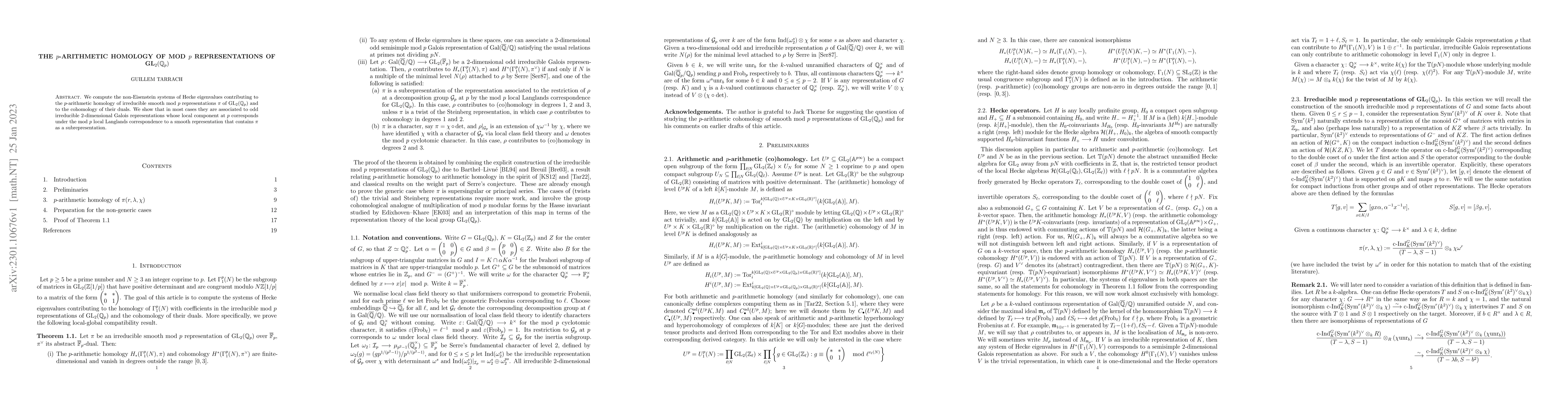 Thumbnail for The $p$-arithmetic homology of mod $p$ representations of
  $\mathrm{GL}_2(\mathbb{Q}_p)$