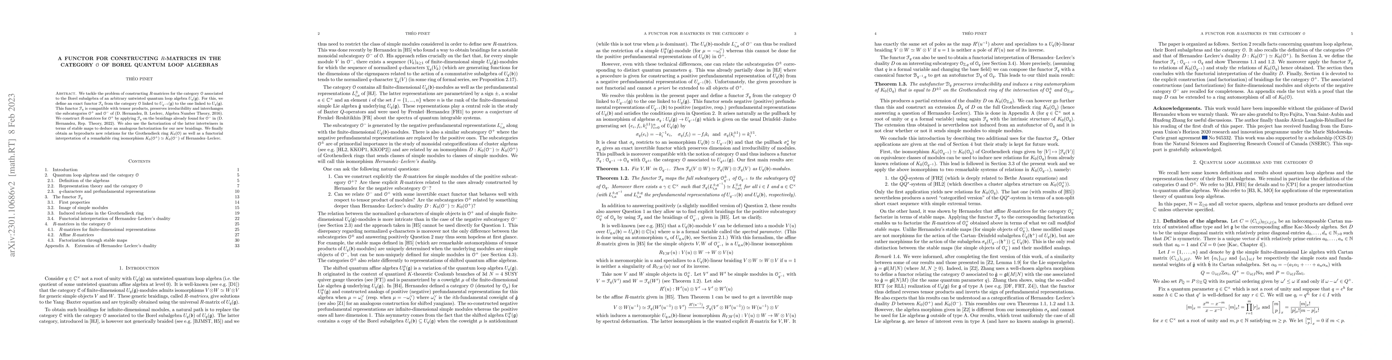 Thumbnail for A functor for constructing $R$-matrices in the category $\mathcal{O}$ of
  Borel quantum loop algebras