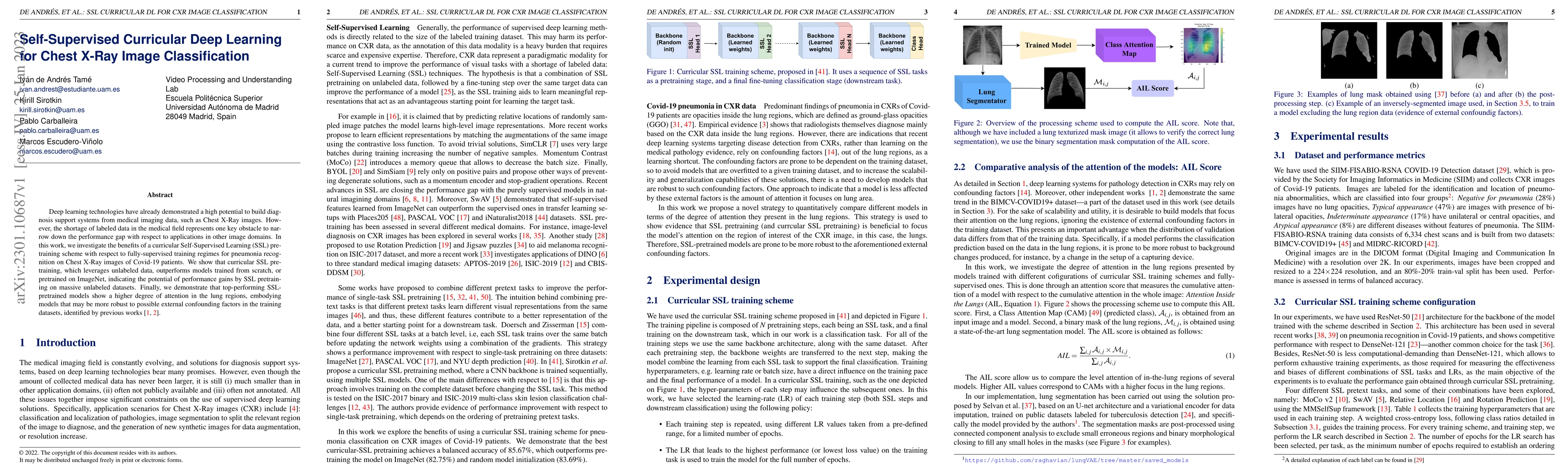 Thumbnail for Self-Supervised Curricular Deep Learning for Chest X-Ray Image
  Classification