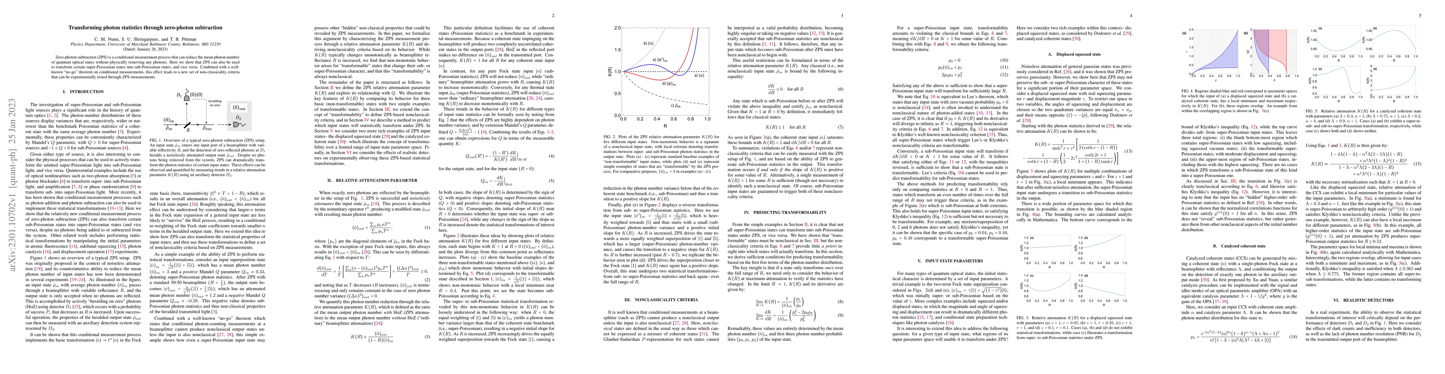 Thumbnail for Transforming photon statistics through zero-photon subtraction