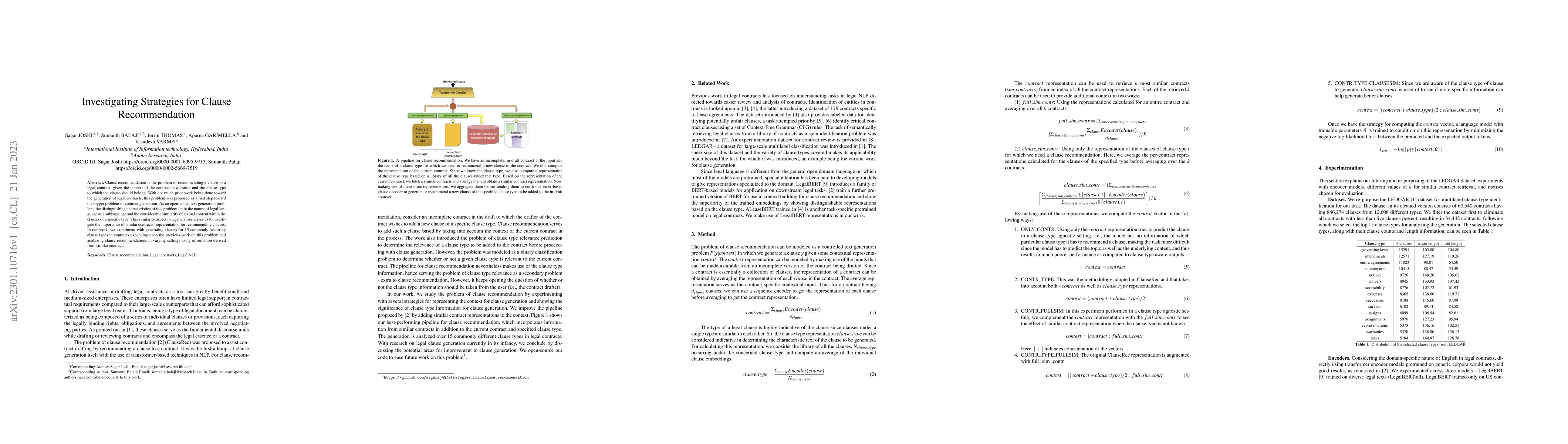 Thumbnail for Investigating Strategies for Clause Recommendation