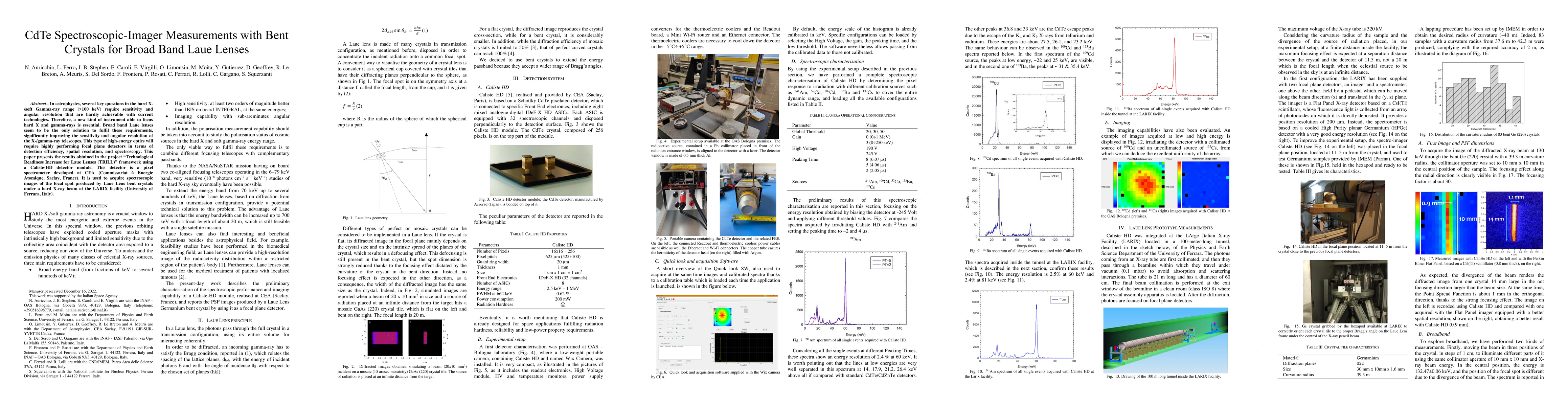 Thumbnail for CdTe Spectroscopic-Imager Measurements with Bent Crystals for Broad Band
  Laue Lenses