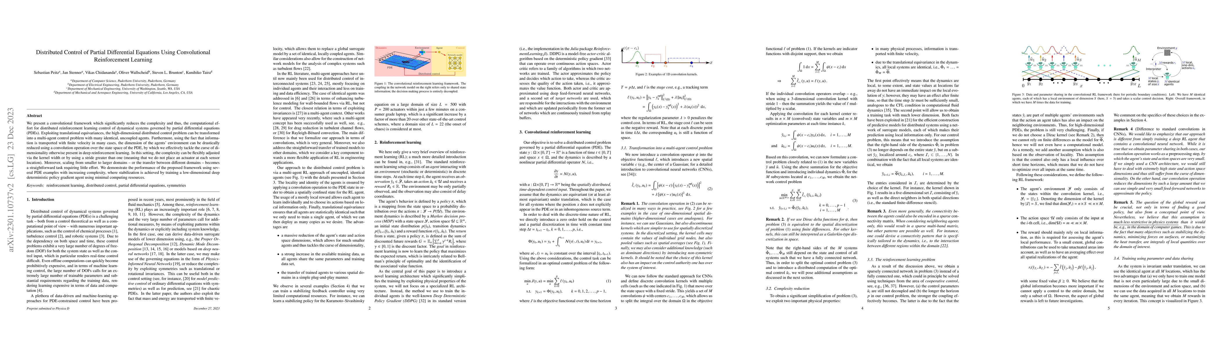 Thumbnail for Distributed Control of Partial Differential Equations Using
  Convolutional Reinforcement Learning